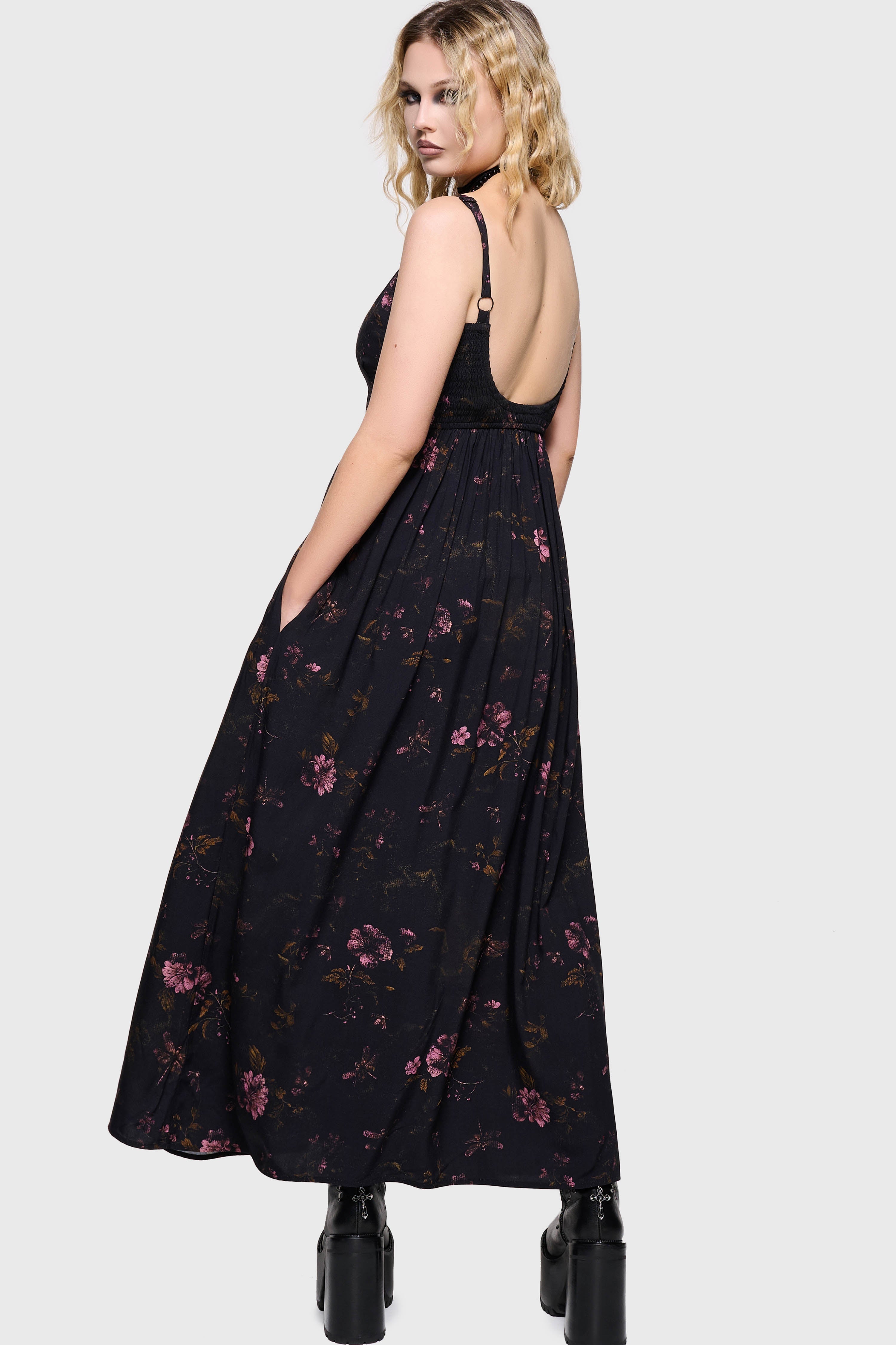 Junniper Maxi Dress BLACK/PINK