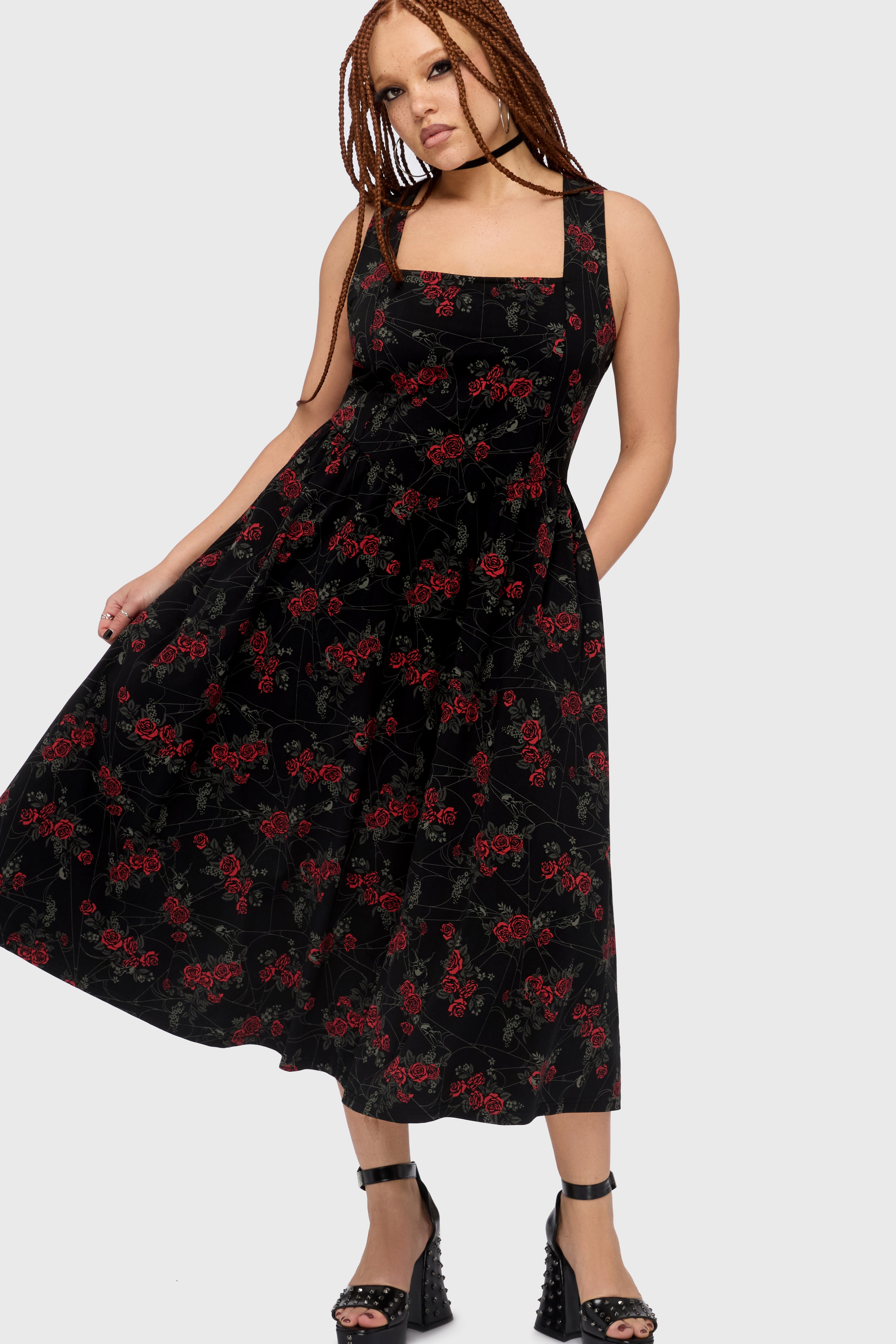 Poisoned Rose Midi Dress